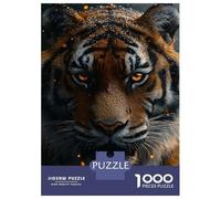 Puzzles pour Adultes 1000 Pièces Tiger Portrait with Golden Eyes Puzzle Adulte - Jeu De Réflexion - Améliore La Mémoire - Réduit Le Stress - Cadeaux 70x50cm/1000pcs