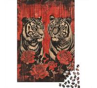 Puzzles pour Adultes 1000 Pièces Tiger Wall Art Print-5 Puzzle pour Adultes Jeux Relaxants Course De Vitesse Manuelle Activités Amusantes À La Maison 70x50cm/1000pcs