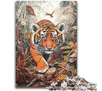Puzzles pour Adultes 1000 pièces Tigre d'automne Un défi à relever, mais Amusant et Humoristique Cadeau d'anniversaire, Cadeaux, décoration Murale 26x38cm
