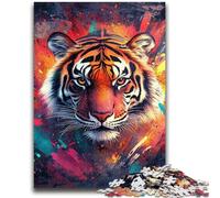 Puzzles pour Adultes 1000 pièces Tigre de Dessin animé Anti-Stress Défi Difficile Chaque pièce est Unique - Jeu Familial Stimulant et Amusant 26x38cm