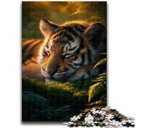 Puzzles pour Adultes 1000 pièces Tigre endormi 1000 pièces, activités familiales Amusantes à la Maison, Cadeaux d'anniversaire, Cadeaux de Voyage (50x75cm)