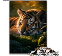 Puzzles pour Adultes 1000 pièces Tigre endormi, activité familiale Amusante, défi cérébral, pour Adolescent 50x75cm