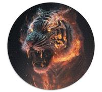 Puzzles pour Adultes 1000 pièces Tigre Puzzle Rond 1000 pièces Jeu Familial interactif, Convient aux 14 Ans et Plus 67,5 x 67,5 cm