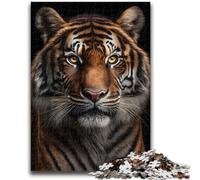 Puzzles pour Adultes 1000 pièces Tigre Regarde dans Mes Yeux Jeu de réflexion Jeu éducatif pour Anniversaire, Noël pour Les 14 Ans 50x75cm