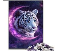 Puzzles pour Adultes 1000 pièces Tigre sur la Lune, Jouet éléphant, Jeu intellectuel, Cadeau d'anniversaire, décoration Murale pour Les 14 Ans et Plus (Taille 26x38cm)