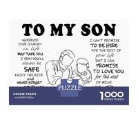 Puzzles pour Adultes 1000 Pièces to My Son - Fathers Love Puzzles pour Adolescents : Améliorent La Mémoire, Entraînent Le Cerveau Et La Dextérité, Cadeaux Anti-Stress 70x50cm/1000pcs