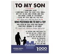 Puzzles pour Adultes 1000 Pièces to My Son from Dad Father Adolescents Puzzles Jeux Relaxants pour S'amuser en Famille Activités Amusantes À La Maison 52x38cm/1000pcs