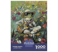 Puzzles pour Adultes 1000 Pièces Toad Guitarist in Flower Garden Puzzles pour Adolescents Jeux De Détente Une Œuvre d'art Cadeaux Uniques pour Un Anniversaire Ou Noël 70x50cm/1000pcs