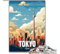 Puzzles pour Adultes 1000 pièces Tokyo Japon Staycation Kill Time avec pièces entièrement emboîtables de Formes aléatoires (50x75cm) 1000 pièces