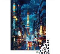 Puzzles pour Adultes 1000 Pièces Tokyo Tower Neon Night-1 Puzzles pour Adultes Jeu Manuel Défi Difficile Aidez Votre Cerveau À Faire Travailler 70x50cm/1000pcs