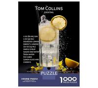 Puzzles pour Adultes 1000 Pièces Tom Collins Cocktail Recipe Puzzles pour Adolescents Anti-Stress Défi Éducatif Cadeaux De Noël Et d'anniversaire 70x50cm/1000pcs
