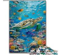 Puzzles pour Adultes 1000 pièces Tortue de mer, Jeu Familial Anti-Stress, défi Difficile, renforce l'amour Entre Couples (Taille 50x75cm)