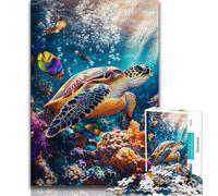 Puzzles pour Adultes 1000 pièces Tortue Fantastique, activité familiale Amusante à la Maison, Cadeau d'anniversaire, Cadeau de Voyage (75x50cm)