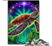 Puzzles pour Adultes 1000 pièces Tortue psychédélique, à partir de 14 Ans, Jeux éducatifs, Jouets à Faire soi-même, œuvres d'art, Cadeau (Taille 26x38cm)