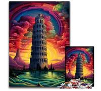 Puzzles pour Adultes 1000 pièces Tour penchée de Pise Italie Puzzles stimulants Décoration d'intérieur DIY Cadeau Jeu de réflexion 1000 pièces (38x26cm)