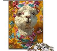Puzzles pour Adultes 1000 pièces Tournesol Alpaga, pour Les 14 Ans et Plus pour Un Jeu éducatif Défi Jouet Cadeau pour Les Anniversaires (Taille 50x75cm)