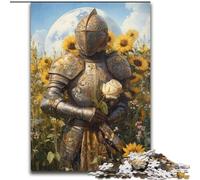 Puzzles pour Adultes 1000 pièces Tournesol Chevalier Puzzle Jeu interactif Familial, Décoration d'intérieur DIY Défi cérébral Cadeau 50x75cm