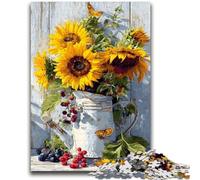 Puzzles pour Adultes 1000 pièces Tournesol Difficile à compléter mais Amusant et Humoristique avec Affiche et fiche de Questions-réponses Assorties 26x38cm