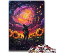 Puzzles pour Adultes 1000 pièces Tournesol Violon Jeux éducatifs Jeu éducatif pour Anniversaire, Noël pour et 14 Ans 50x75cm
