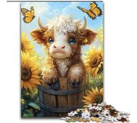 Puzzles pour Adultes 1000 pièces Tournesol Yak Anti-Stress Défi Difficile Convient pour la décoration de Bureau 50x75cm