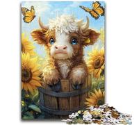 Puzzles pour Adultes 1000 pièces Tournesol Yak pour Jeu éducatif Défi Jouet pour est idéal comme Cadeau pour Toute la Famille 38x26cm