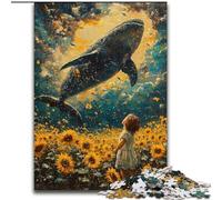 Puzzles pour Adultes 1000 pièces Tournesols et Baleines, adaptés aux Personnes de 14 Ans et Plus Difficile à réaliser mais Amusant et Humoristique Superbe Cadeau (Taille 26x38cm)