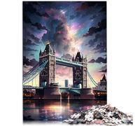 Puzzles pour Adultes 1000 pièces Tower Bridge Angleterre Jeu Jouets pour la Famille Cadeau Cadeaux de Noël 14,96 po x 20,47 po pour Adolescent Âge 14+