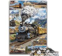 Puzzles pour Adultes 1000 pièces Train Collage pour et 14 Ans et Plus Jeu Impossible Cadeau d'anniversaire de Noël 50x75cm