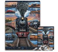 Puzzles pour Adultes 1000 pièces Train Collage Puzzle Jeux Jouets Cadeau, Anniversaire Unique et Cadeaux pour et Âge 14 Ans et Plus 50X75CM