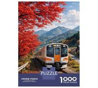 Puzzles pour Adultes 1000 Pièces Train Passing Through Autumn Foliage Adolescents Puzzles Jeux Relaxants pour S'amuser en Famille Activités Amusantes À La Maison 70x50cm/1000pcs