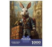 Puzzles pour Adultes 1000 Pièces Travel Guide Rabbit Puzzle Adulte - Jeu De Réflexion - Améliore La Mémoire - Réduit Le Stress - Cadeaux 38x26cm/1000pcs