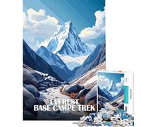 Puzzles pour Adultes 1000 pièces Trek du Camp de Base de l'Everest au Népal Jeux relaxants Défi d'intelligence cérébrale Jouet addictif Activités familiales (Dimensions 38x52cm)