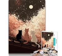 Puzzles pour Adultes 1000 pièces Trois Chats, Jouets de Jeu stimulants, Chaque pièce est Unique - Jeu Amusant en Famille Stimulant adapté aux Enfants de 14 Ans et Plus 38x26cm