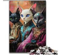 Puzzles pour Adultes 1000 pièces Trois Chats Lynx, entraînez Votre Cerveau et Vos Mains Cadeaux d'anniversaire et Cadeaux Uniques pour Les 14 Ans et Plus (Taille 26x38cm)