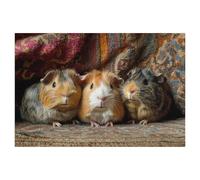 Puzzles pour Adultes 1000 Pièces，Trois cochons d’Inde，Puzzle en Papier Enfants Jouet Cadeau Éducatif Intellectuel Décompression Amusant Jeu De Famille（38x26cm）-AI21