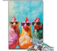 Puzzles pour Adultes 1000 pièces Trois coqs, pour 14 Ans et Plus, pour s'amuser en Famille et Passer Une soirée Jeux, Collection d'artistes, Beaux-Arts (Taille 50x75cm)