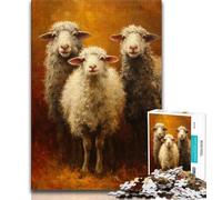 Puzzles pour Adultes 1000 pièces Trois Moutons, Jeu éducatif Familial, décoration Murale, Cadeaux d'anniversaire et de Noël Uniques 50x75cm