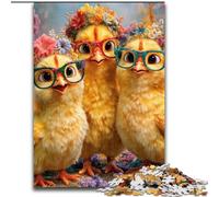 Puzzles pour Adultes 1000 pièces Trois Petits Poulets Puzzles 1000 pièces pour Adultes Jeu éducatif Défi Jouet (Taille 26x38cm)