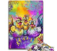 Puzzles pour Adultes 1000 pièces Trois Poulets, Jeu Stimulant pour Tous Les âges, Cadeaux pour Hommes (38x26cm)