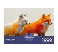 Puzzles pour Adultes 1000 Pièces Two Foxes in A Field Puzzle pour Adultes - Jouet Anti-Stress - Cadeau d'anniversaire - Cadeau De Noël 52x38cm/1000pcs