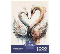 Puzzles pour Adultes 1000 Pièces Two Swans in Love Puzzle pour Adultes, Jouet Anti-Stress, Difficile, Excellent Cadeau pour Les Amateurs De Jeux 70x50cm/1000pcs