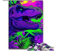Puzzles pour Adultes 1000 pièces Tyrannosaurus Rex psychédéliques, Parfaits pour Les Adolescents, Les Liens familiaux, Les Casse-têtes et Les décorations d'intérieur DIY (Taille 50x75cm)