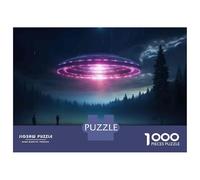 Puzzles pour Adultes 1000 Pièces UFO Sightings Alien Spaceship-2 Puzzles pour Adolescents Découpe De Précision Difficulté Et Défi Cadeaux d'anniversaire Et Cadeaux Uniques 38x26cm/1000pcs