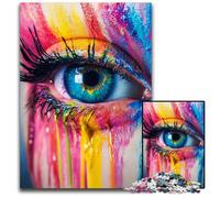 Puzzles pour Adultes 1000 pièces : Un bel œil avec de la Peinture colorée, des Jeux, des Jouets, des Cadeaux d'anniversaire Uniques pour Les Enfants de 14 Ans et Plus, 50x75cm