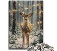 Puzzles pour Adultes 1000 pièces Un cerf élégant Difficile à compléter mais Amusant et Humoristique avec Affiche et Feuille de Questions Assorties 26x38cm