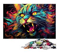 Puzzles pour Adultes 1000 pièces Un Chat en colère Décoration de la Maison Puzzles Cadeaux de Noël 1000 pièces (75 x 50 cm)