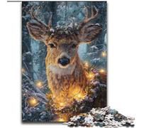 Puzzles pour Adultes 1000 pièces Un élégant Puzzle cerf pour la décoration intérieure, de Noël et du Nouvel an pour Les Adolescents (Taille 26x38cm)