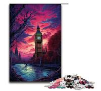 Puzzles pour Adultes 1000 pièces Un Grand clocher audessus de la Ville Modèle d'assemblage Aide Le Cerveau à exercer Jouets addictifs pour cultiver la Patience 1000 pièces (75 x 50 cm)
