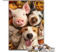Puzzles pour Adultes 1000 pièces : Un Groupe d'animaux de la Ferme, Jouets éducatifs, Jeux Anti-Stress, Superbes Cadeaux et Jouets (Taille 50x75cm)
