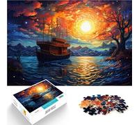 Puzzles pour Adultes 1000 pièces Une Nuit au Clair de Lune Assemblage de Motifs 10,27 po x 14,96 po Interaction Parent-Enfant Convient aux Adolescents de 14 Ans et Plus